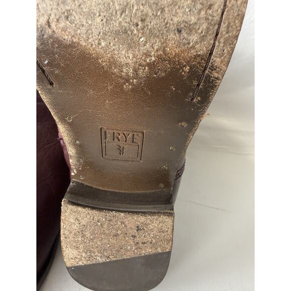 Frye Melissa Button Short Burgundy Leather Side Zip Booties Women’s Size 11B - Picture 12 of 13